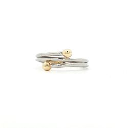 Ladies Platinum w/ 18k Accent Wraparound Coil Design Ring Size 7 11054639