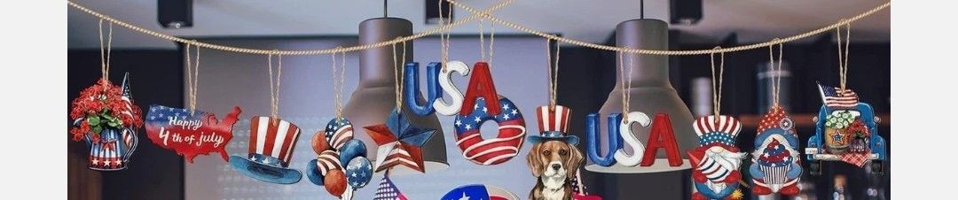 Wood 4th Of July Ornaments $5