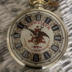 Vintage Budweiser Grandfather Watch Sign In Original Packaging Never Used