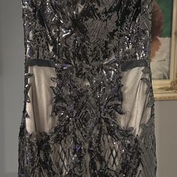 Black Midi Sequin Dress 