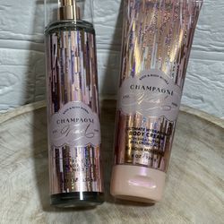 $22 Set Bath & Body works Champagne Toast Fragrance Mist /Body Cream 