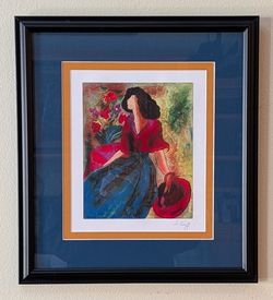 Linda Le Kinff "Afternoon with Polly II #1" Signed Seriolithograph Framed