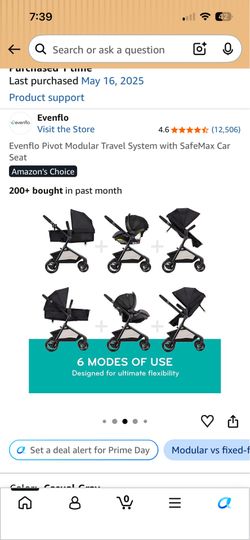 Evenflo pivot modular travel system