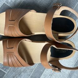 Swedish Hasbeens Black Sky High Cross Strap Sandal Size 40