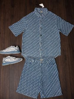 Dior Oblique Short Sleeve Shirt and Shorts Set with B30 Sneakers