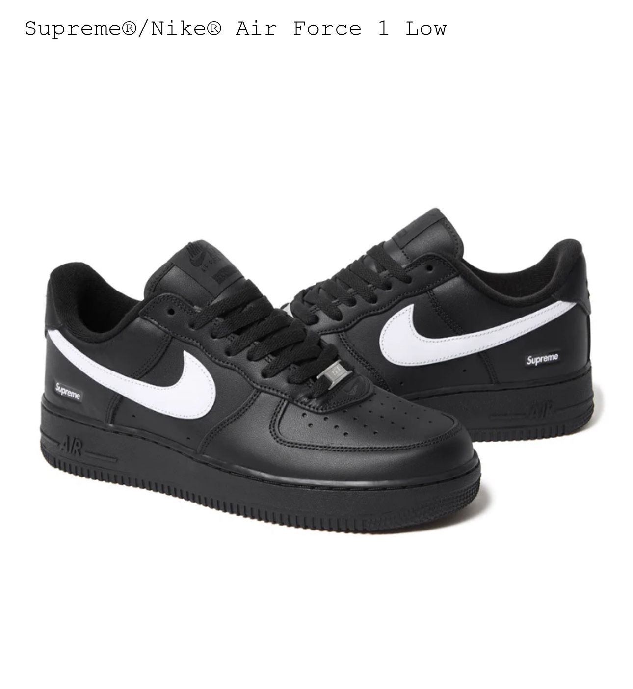 Supreme Black Air Force 1 Limited Edition