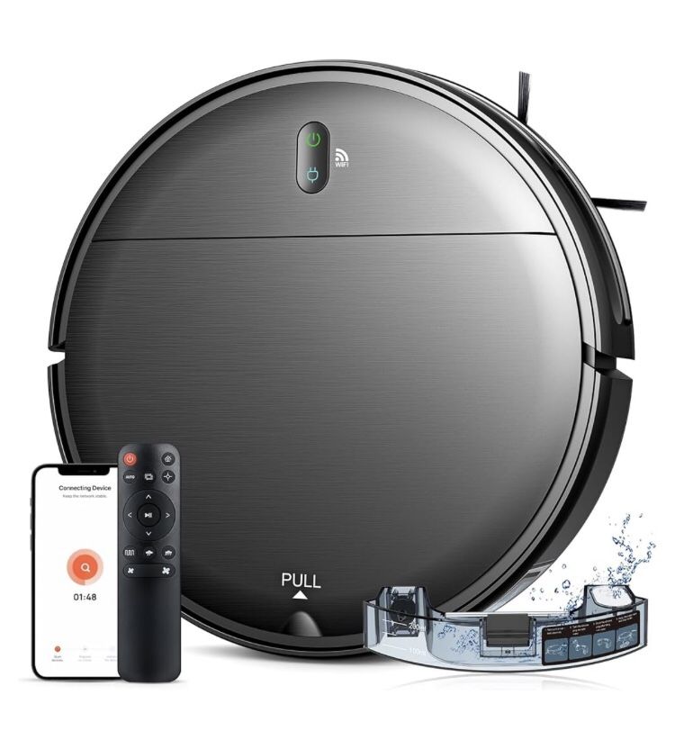 Robot Vacuum/ Mop Combo, 2 in 1 Schedule Wi-Fi/Voice/App, Strong Suction