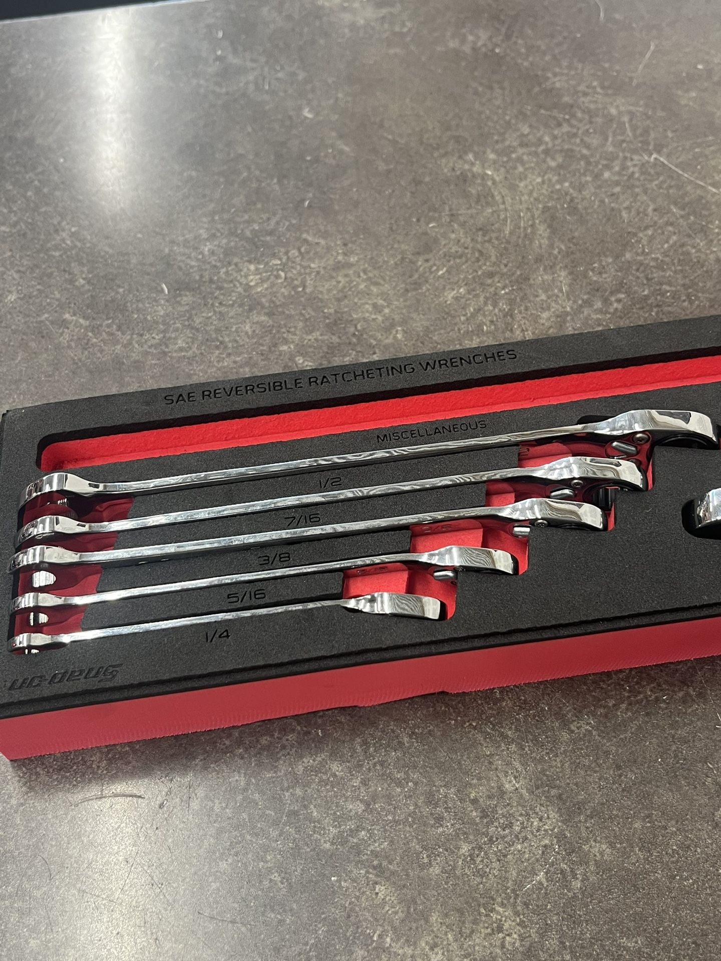 Snap On Reversible Wrench Set Standard 9 Pc 12 Point Wrench Set