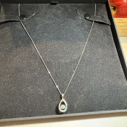 Unstoppable Love Diamond Teardrop Frame Necklace 1/4 ct tw 10K White Gold 19"