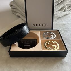 Gucci Black Leather Belt 