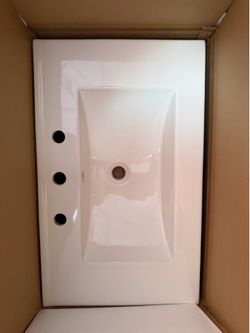 30” x 18” White Bathroom Vanity Sink – Brand New