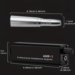 Portable Personal In-Ear Monitoring Amplifier with XLR Input And 3.5Mm Output, a Professional Audio Enhancer with Volume Control, Suitable for Podcast