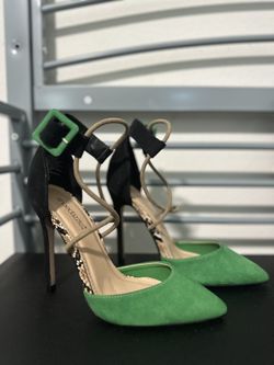 Green Black Heels