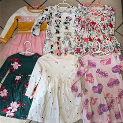 Little Girl Clothes Size 3t Summer Dress Bundle (6pcs) Longsleeve 