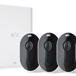 Arlo Pro 3 Wireless Security Camera System – 4 Cameras + Base Station + 2 Solar Panels + 25 ft Charging Cables