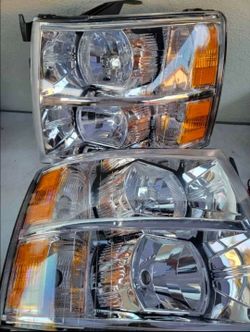 07-13 Chevrolet Silverado Headlights Luces Micas Calaveras Faros Faroles Focos Headlamps Chevy
