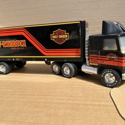 Old Metal Harley Davidson Nylint Semi Truck Trailer