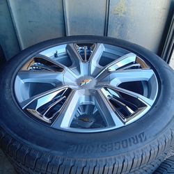 2025 NEW OEM ORIGINAL TAKEOFFS CHEVY SILVERADO HIGH COUNTRY 22 INCH HAVE TPMS SENSORS TIRES BRIDGESTONE 99 % $ 1899