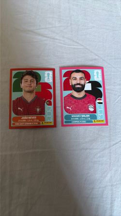 panini world cup mohammad salah and joao neves pink border and red border 2026