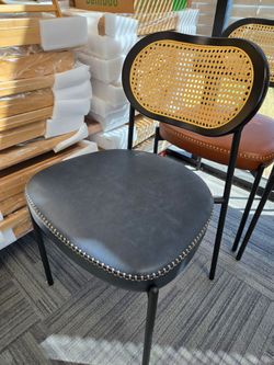 Modern Dining Chair with Rattan Back.$30/each.