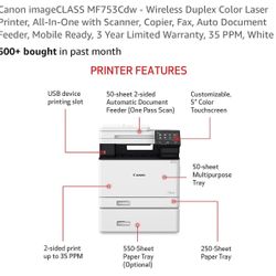 Canon Color imageCLASS MF743Cdw Wireless Multifunction Laser Printer