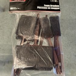 New Pack Of Foam Brushes For Paint And Art Projects, Contains 10 Brushes