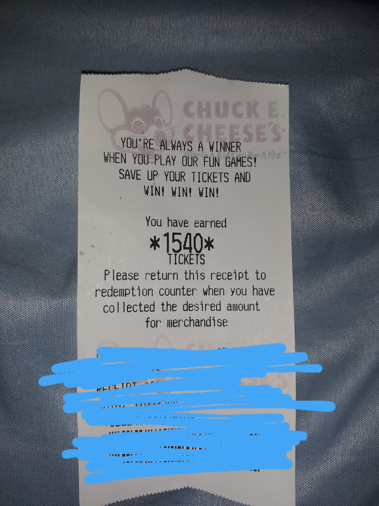 Chuck e cheese tickets
