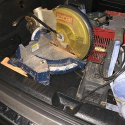 Chop Saw, Battery Charger, Air Compressor 