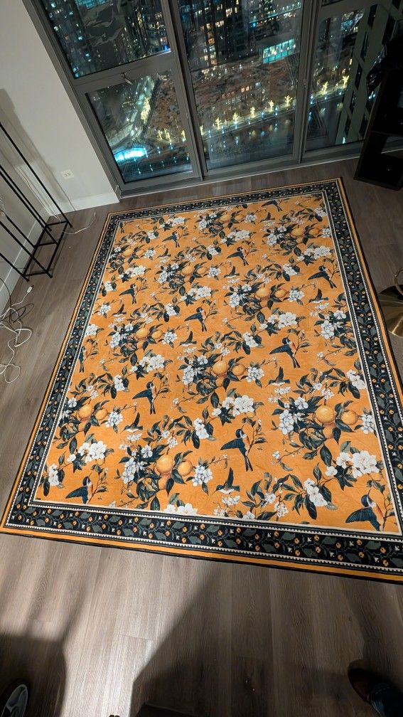 BLEUM CADE Area Rug 8x10 Hummingbird Lemon Carpet