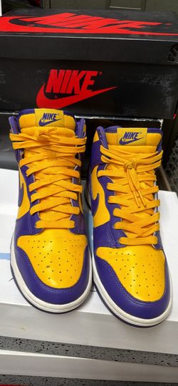 Size 8M - Nike dunk high Lakers 9.5/10 condition - $125 OBO