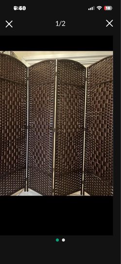 4 PANEL XWIDE BROWN ROOM DIVIDER - NEW