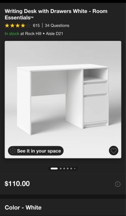 Writing Desk with Drawers White - Room Essentials™