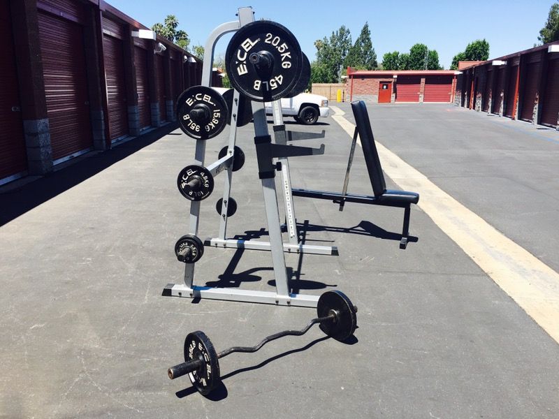 Tuff stuff squat rack bench press weights & gym equipment