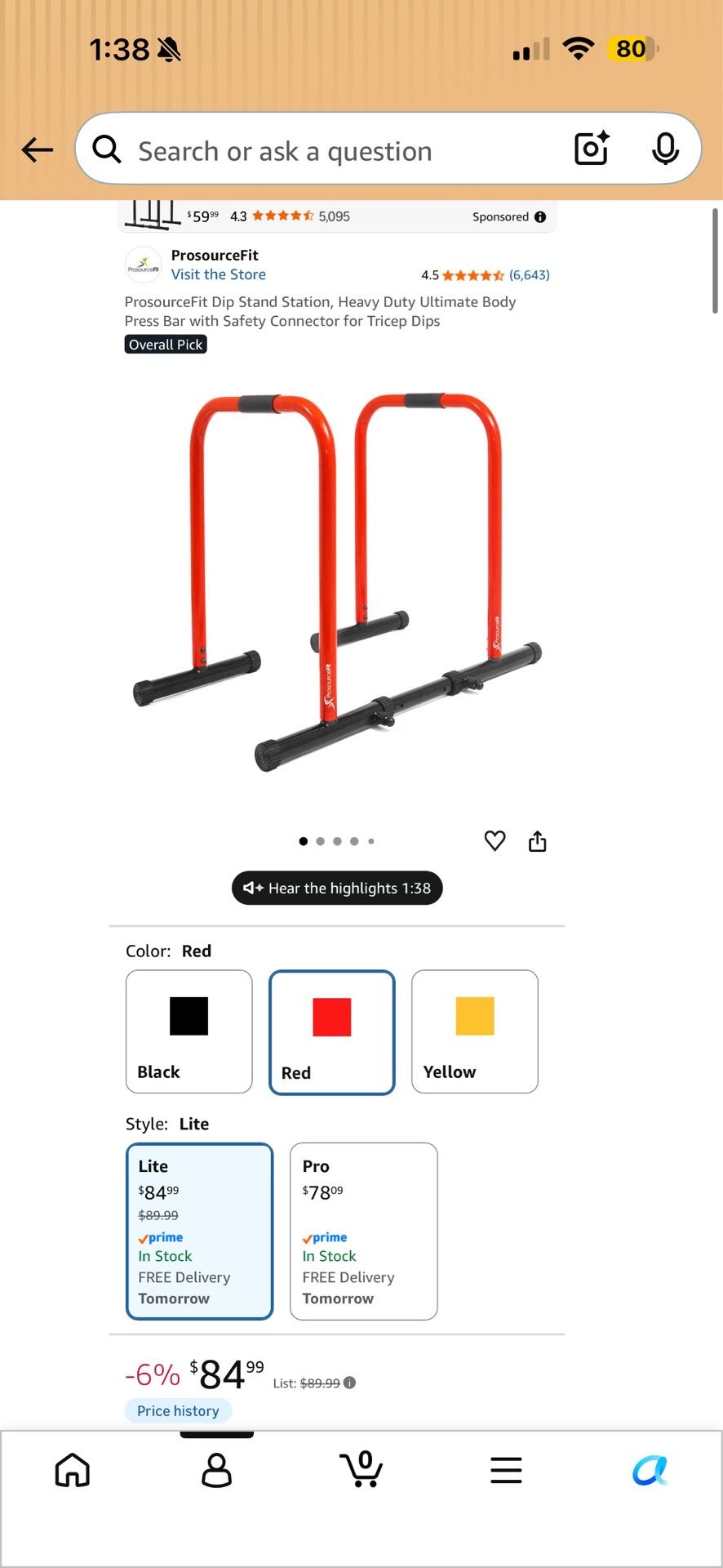 Dip Stand Station, Heavy Duty Ultimate Body Press Bar with Safety Connector for Tricep Dips