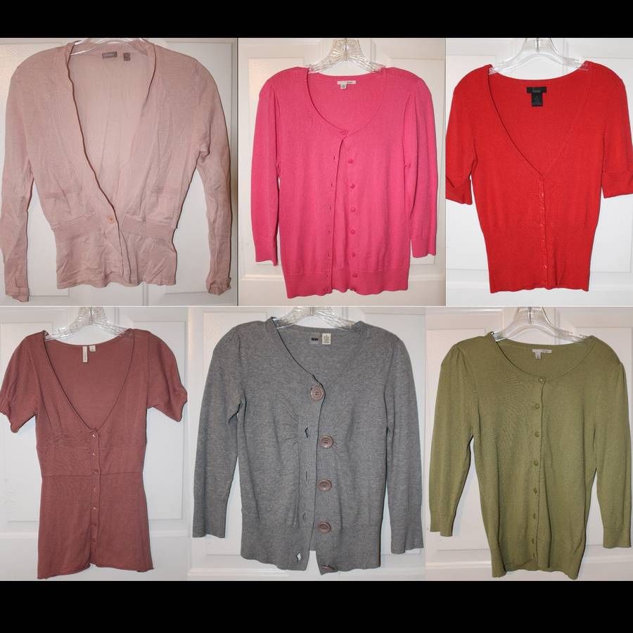 Lot of 6 Cardigans Halogen Frenchi Spring Cardigan