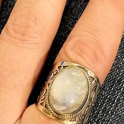 Womens Filigree Moonstone Ring