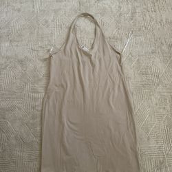 H&M Women’s Halter Top Beige Body Con Dress Size XL