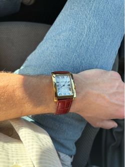 Men’s Peugeot Vintage Leather Tank Watch