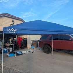 10 X 10 Pop-up Canopy Straight Leg Blue 