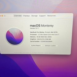 2015 Macbook Pro 15 Inch’s 