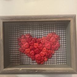 4 Heart Shadow Box Framed Craft Art 