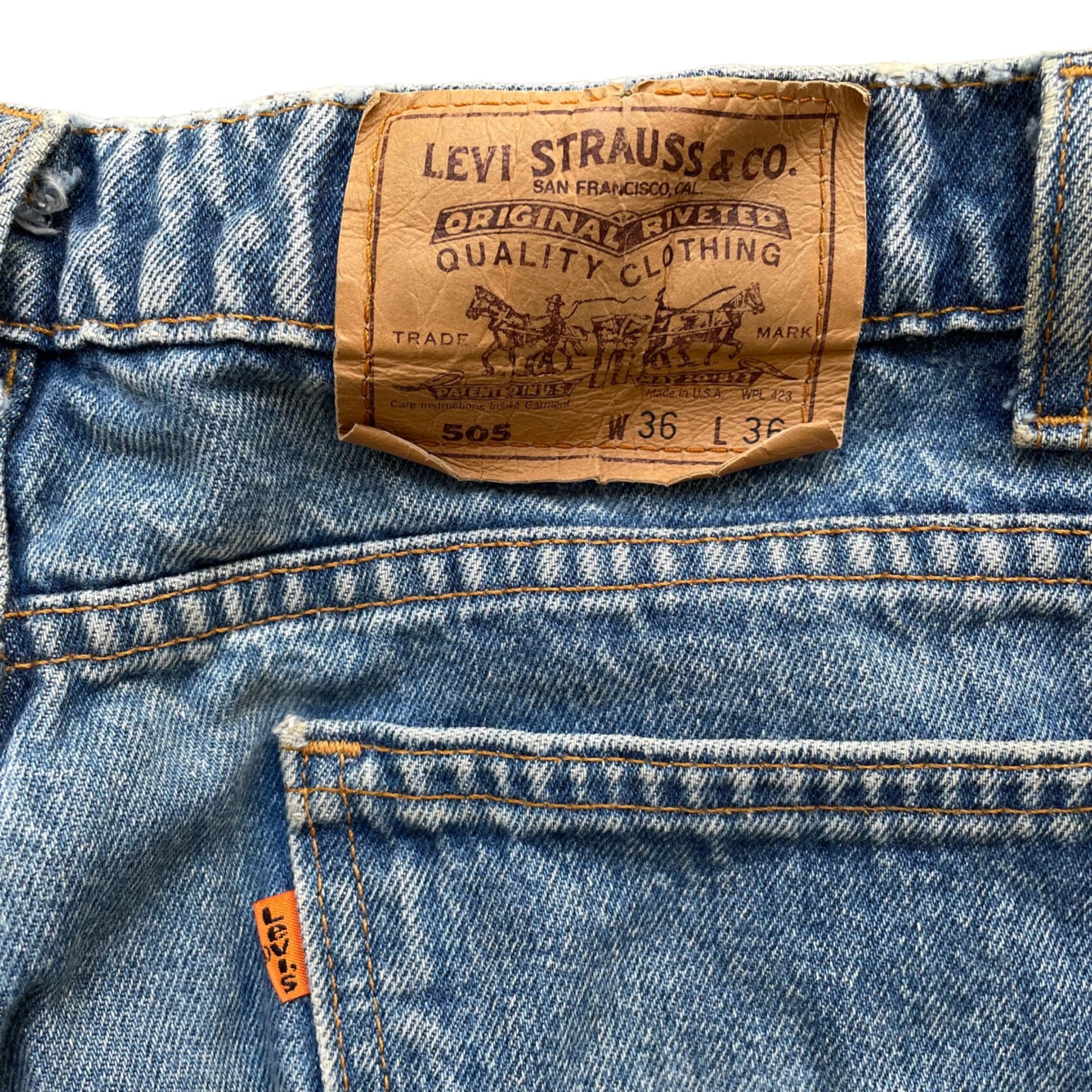 Vintage 90s Levis 505 Orange Tab Jeans Made in USA Size 36