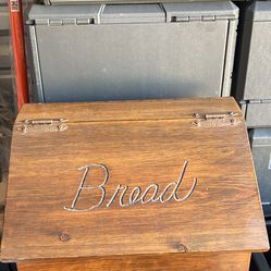 Wooden Bread Box. 