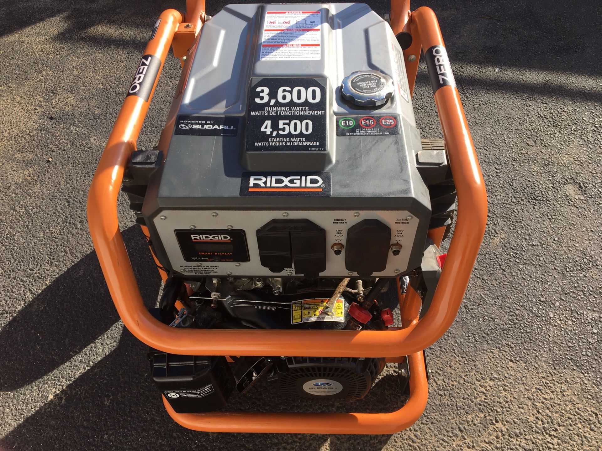 Ridgid Subaru Generator Starting 4500 Running 3600
