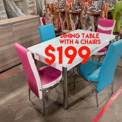 Dining Table With 4 Chairs - Delivery Available 