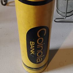 Vintage Coinola Large yellow-gold Crayon Coin Bank 1979 Idea Source Kids Nursery