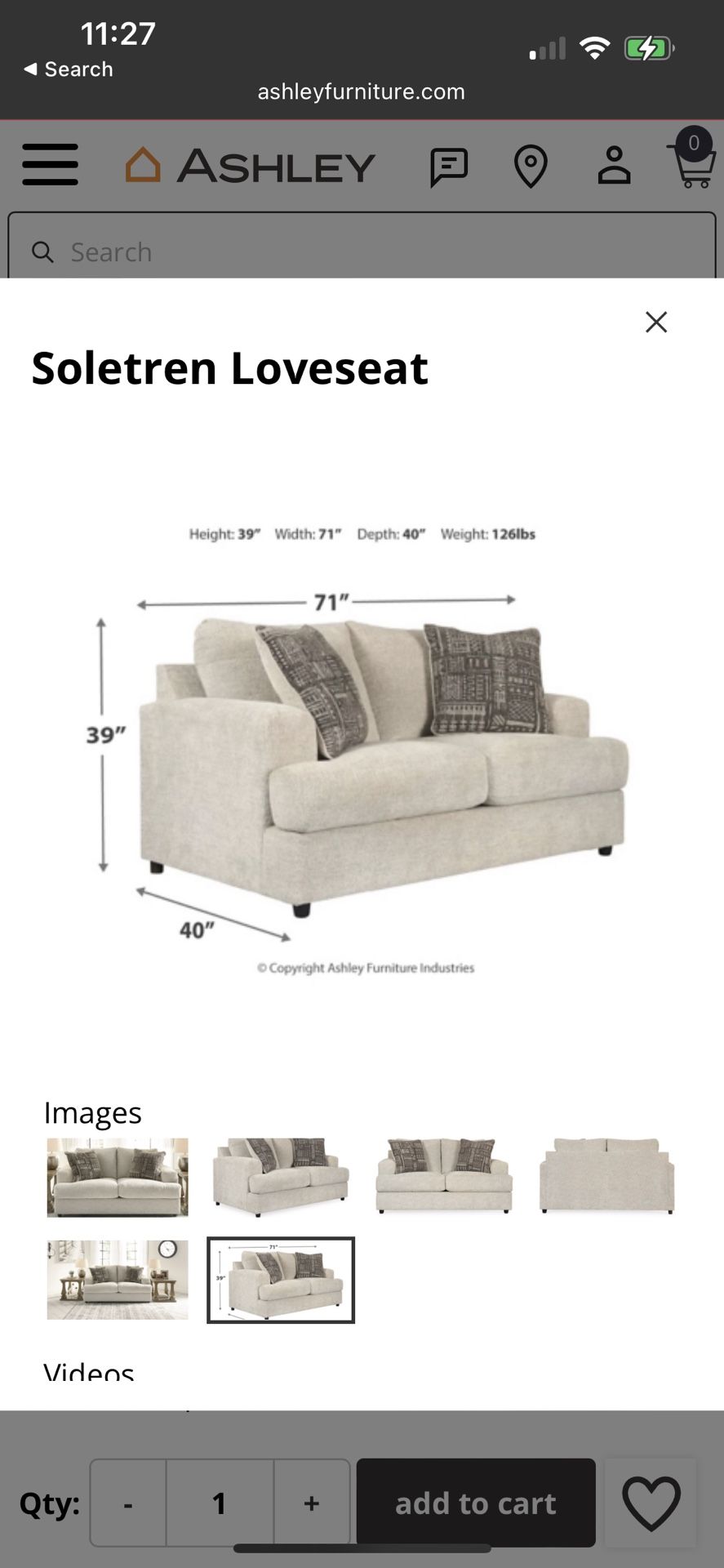 Soletren Loveseat (Ashley Furniture)