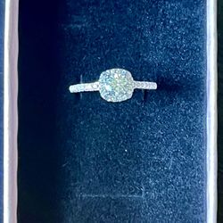 Diamond  Square Halo Ring