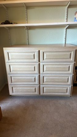 8-Drawer Double Dresser White Oak Finish