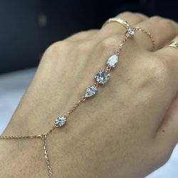 Diamond Hand Chain 14k Gold